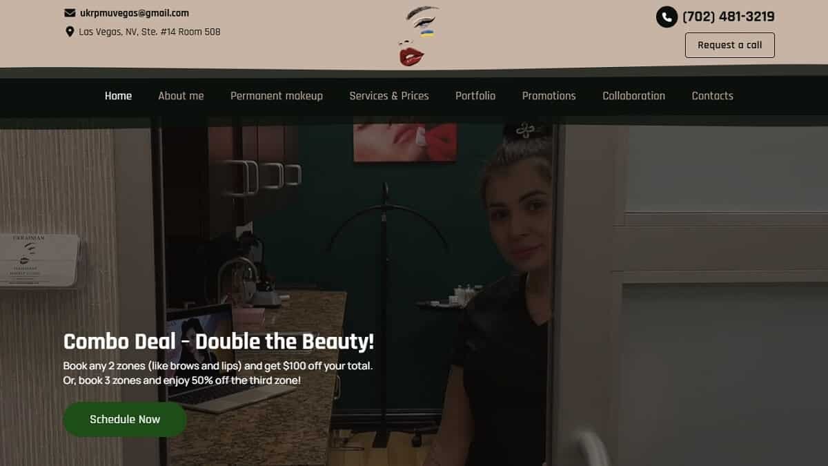 Website for a Cosmetology Studio